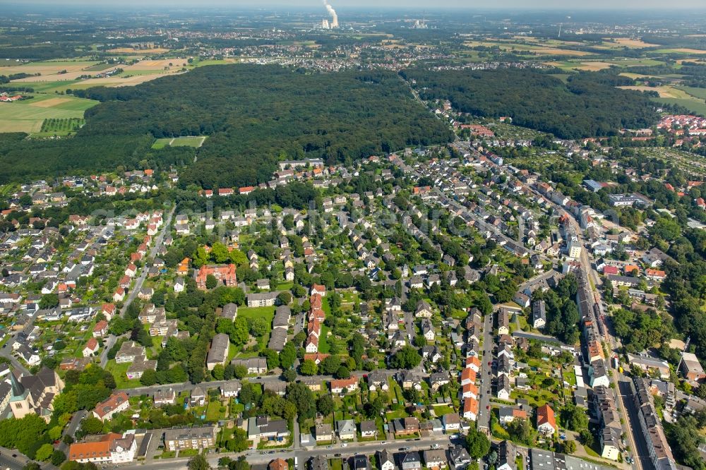 Dortmund from above - Residential area of a multi-family house settlement old colony Eving in Dortmund in the state North Rhine-Westphalia