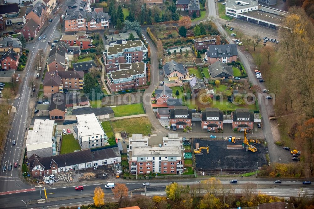 Werne from the bird's eye view: Residential area of a multi-family house settlement Alte Muensterstrasse in the district Ruhr Metropolitan Area in Werne in the state North Rhine-Westphalia