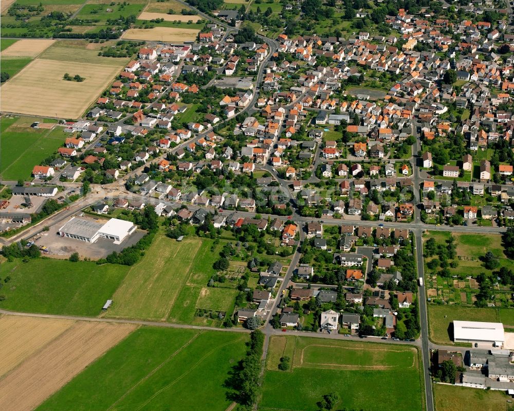 Aerial photograph Alten-Buseck - Residential area of the multi-family house settlement in Alten-Buseck in the state Hesse, Germany