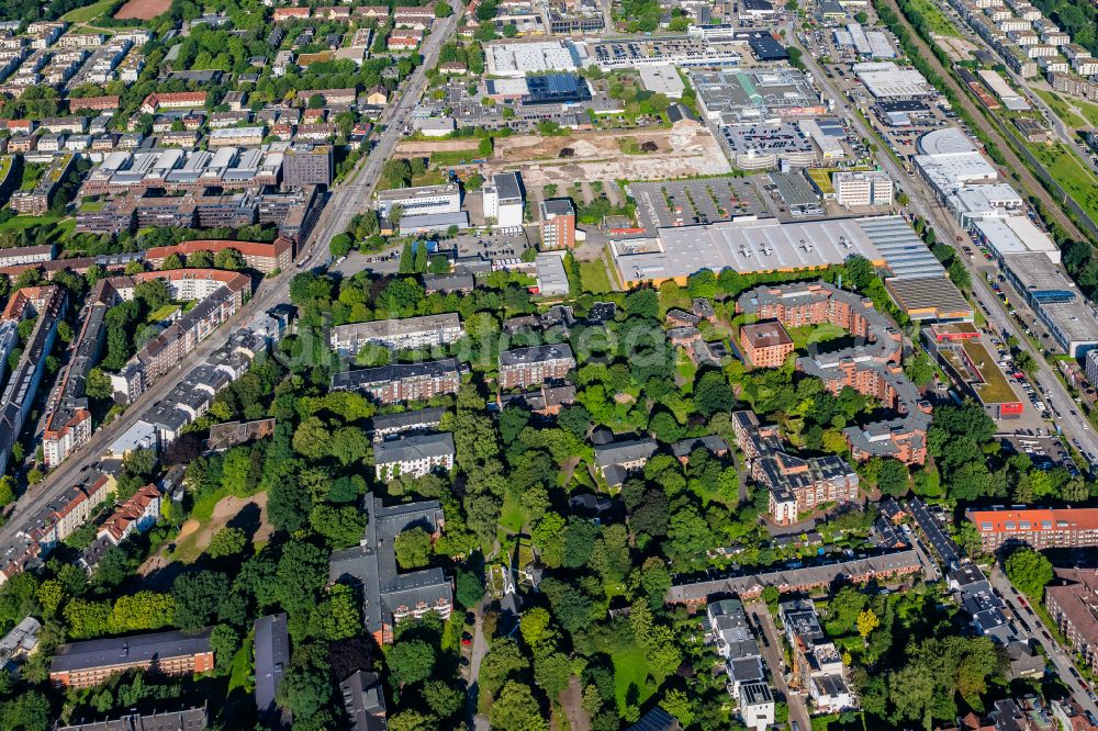 Aerial image Hamburg - Residential area of the multi-family house settlement Appener Weg in Hamburg, Germany