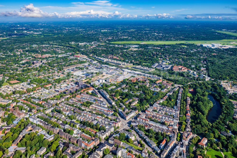 Hamburg from above - Residential area of the multi-family house settlement Appener Weg in Hamburg, Germany