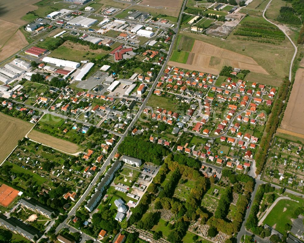 Bad Langensalza from the bird's eye view: Residential area of the multi-family house settlement in Bad Langensalza in the state Thuringia, Germany