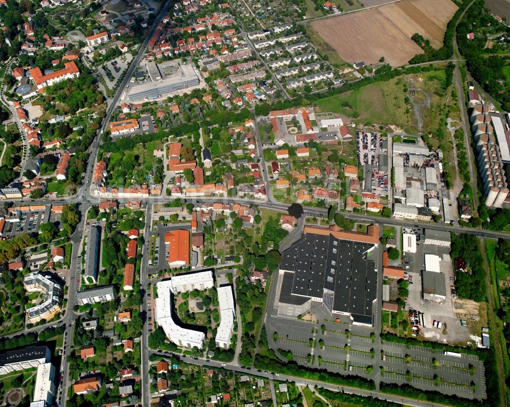 Aerial image Bad Langensalza - Residential area of the multi-family house settlement in Bad Langensalza in the state Thuringia, Germany