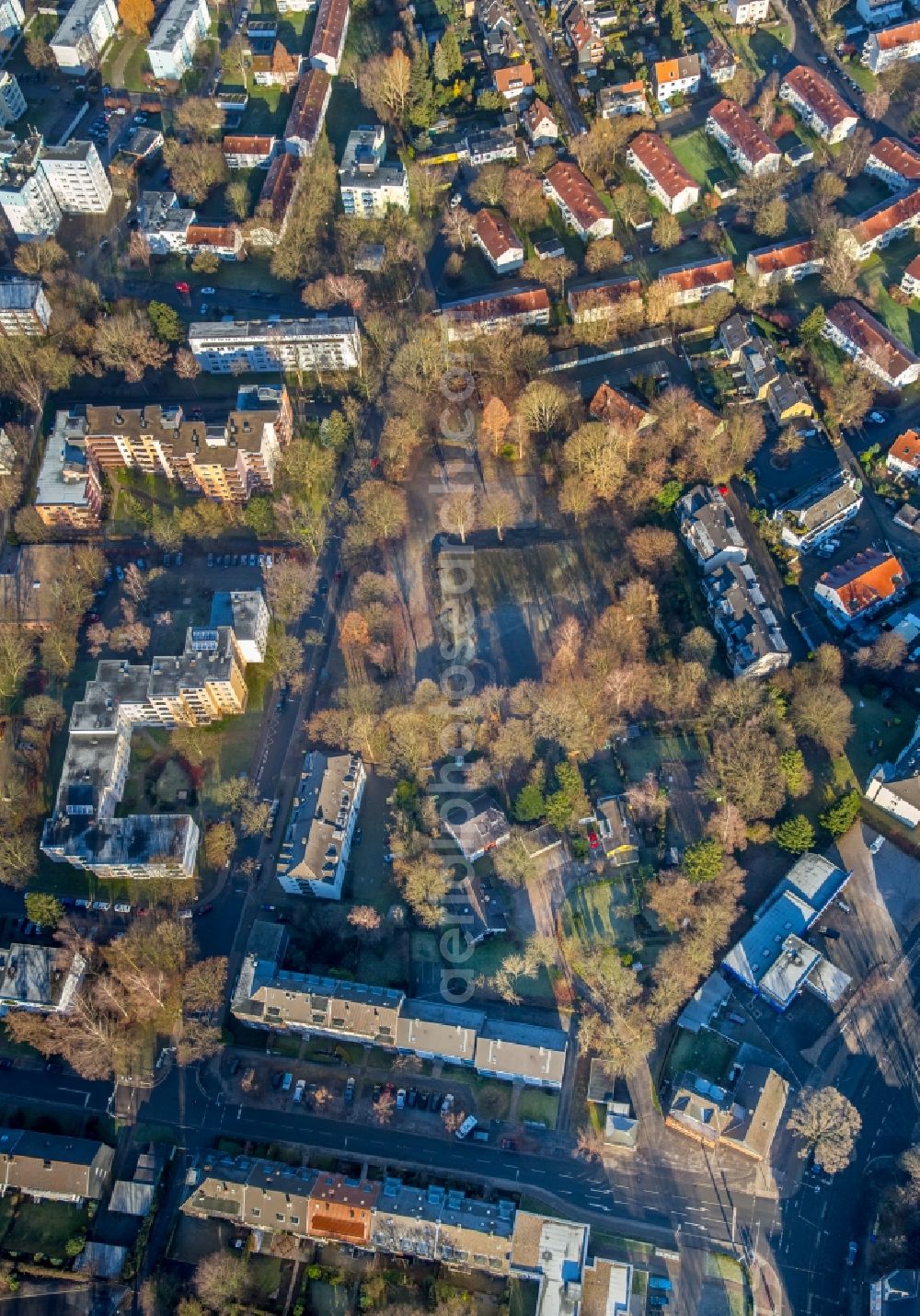 Bochum from above - Residential area of a multi-family house settlement an der Bantroper street in the district Weitmar in Bochum in the state North Rhine-Westphalia