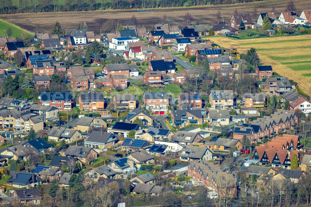 Aerial image Werne - Residential area of the multi-family house settlement on Barlachstrasse in Werne at Ruhrgebiet in the state North Rhine-Westphalia, Germany