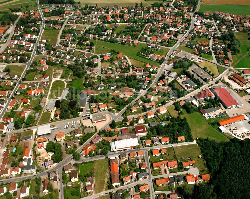 Bechhofen from the bird's eye view: Residential area of the multi-family house settlement in Bechhofen in the state Bavaria, Germany