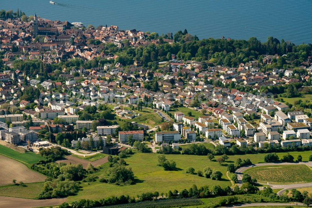 Überlingen from above - Residential area of the multi-family house settlement in Ueberlingen in the state Baden-Wuerttemberg, Germany