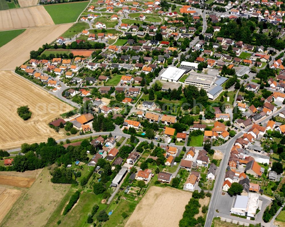 Aerial photograph Berwangen - Residential area of the multi-family house settlement in Berwangen in the state Baden-Wuerttemberg, Germany