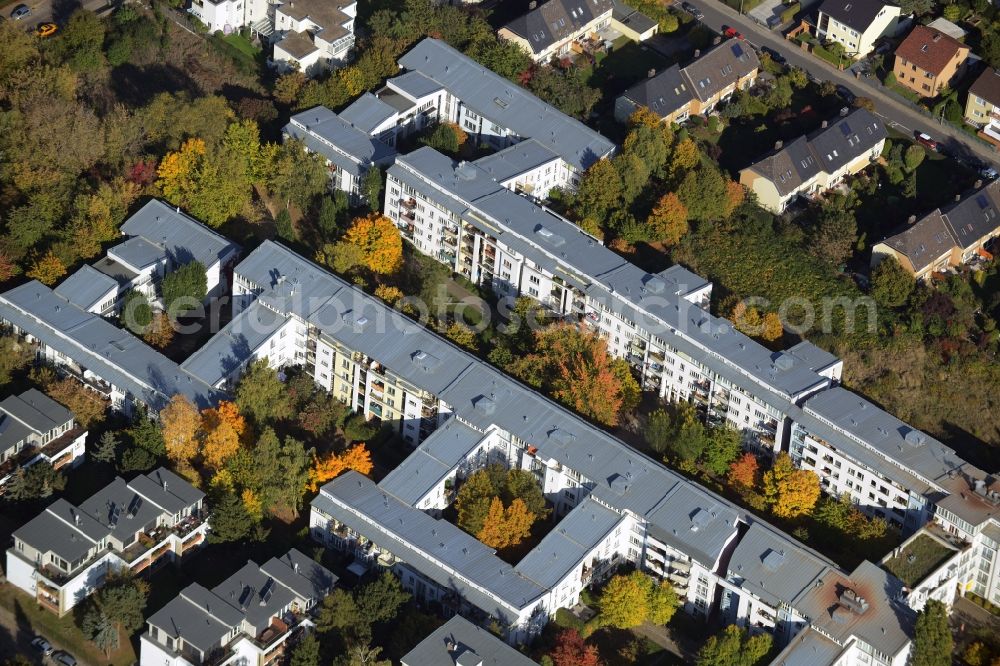 Berlin from the bird's eye view: Residential area of a multi-family house settlement in the borough Mariendorf in Berlin in Germany