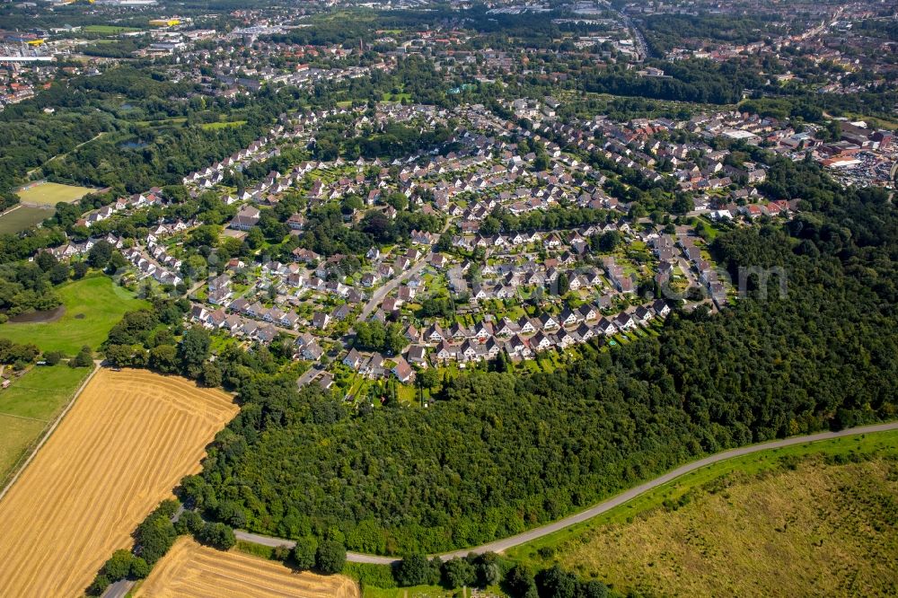 Aerial image Bochum - Residential area of a multi-family house settlement dahlhauser heath hordel in Bochum in the state North Rhine-Westphalia