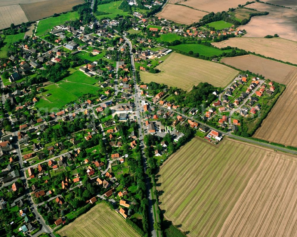 Breitenfelde from above - Residential area of the multi-family house settlement in Breitenfelde in the state Schleswig-Holstein, Germany