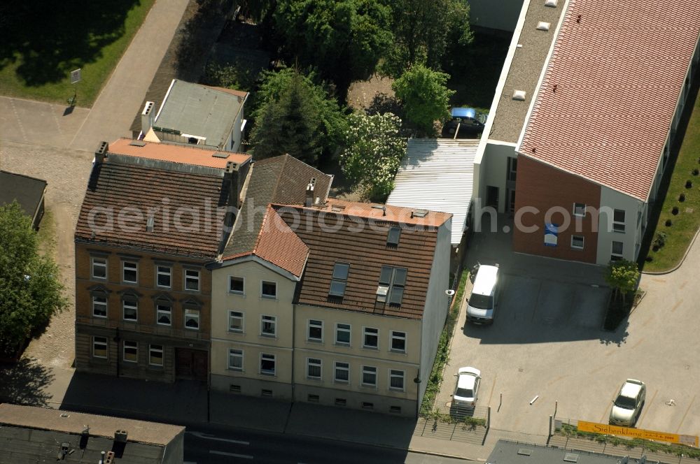 Bernau from the bird's eye view: Residential area of the multi-family house settlement Boernicker Strasse in Bernau in the state Brandenburg, Germany