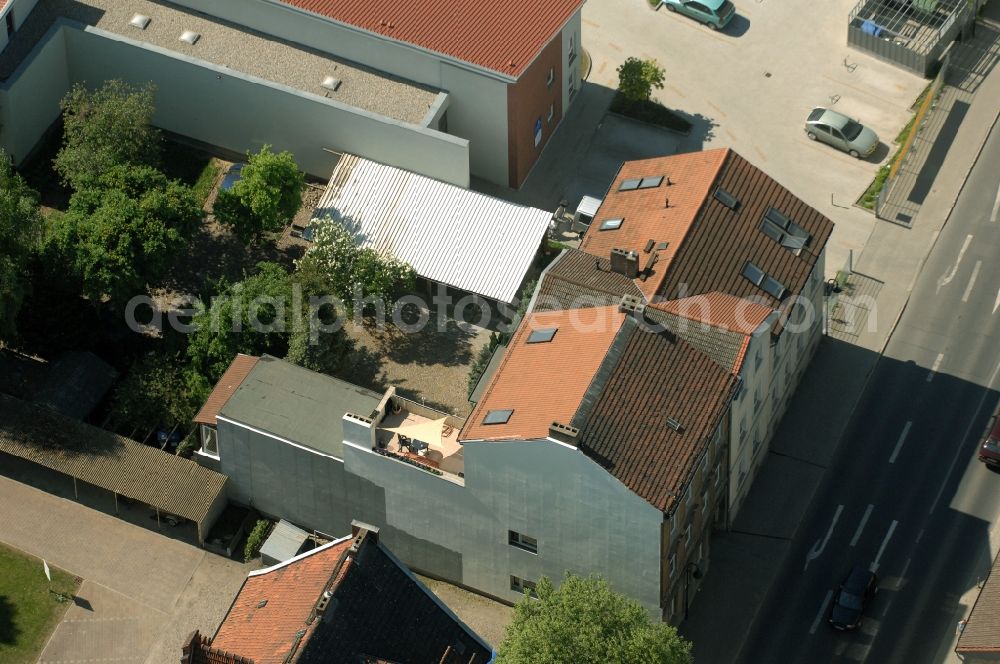 Bernau from above - Residential area of the multi-family house settlement Boernicker Strasse in Bernau in the state Brandenburg, Germany