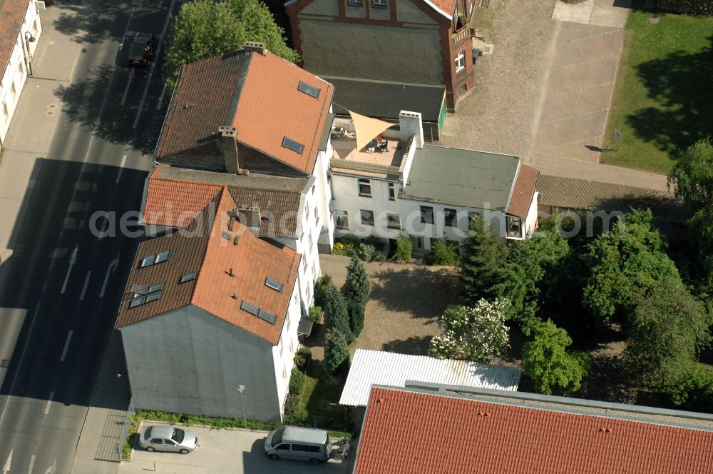 Bernau from the bird's eye view: Residential area of the multi-family house settlement Boernicker Strasse in Bernau in the state Brandenburg, Germany