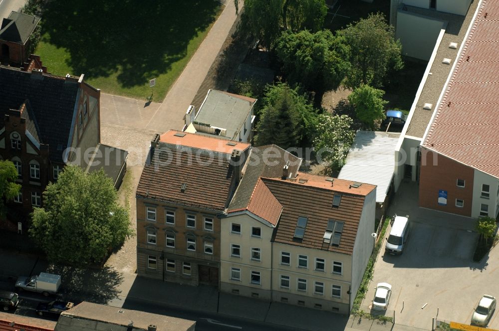 Bernau from above - Residential area of the multi-family house settlement Boernicker Strasse in Bernau in the state Brandenburg, Germany