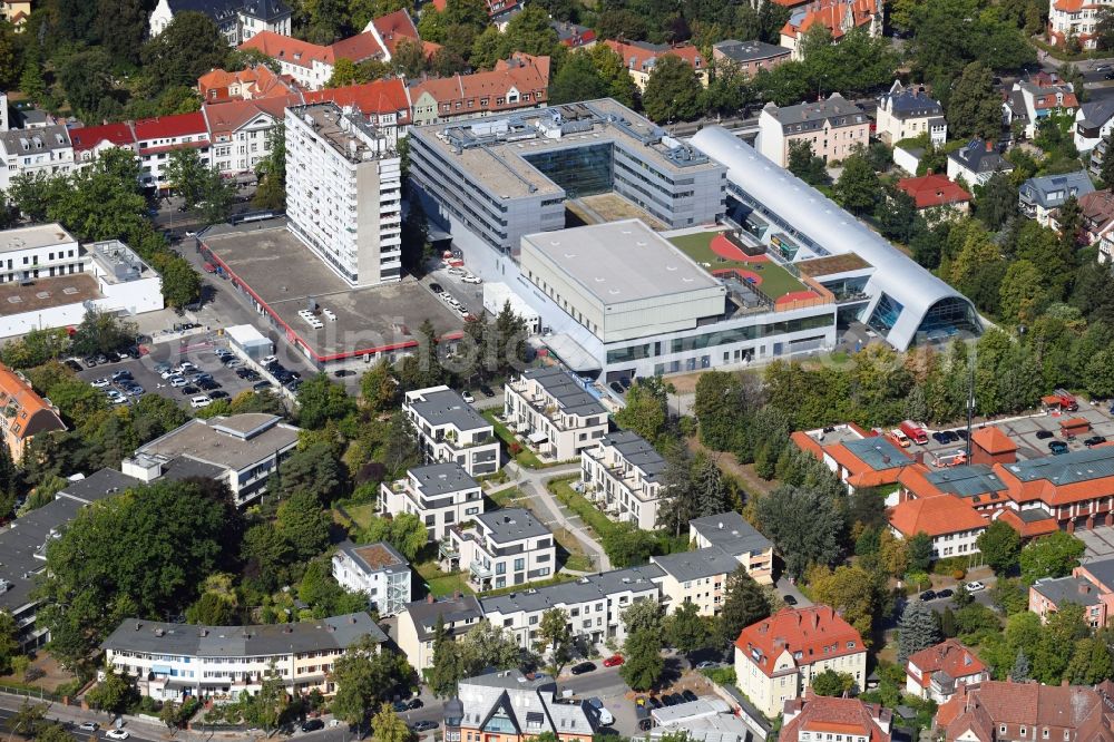 Aerial photograph Berlin - Residential area of the multi-family house settlement on Charlottenburger Strasse in the district Zehlendorf in Berlin, Germany