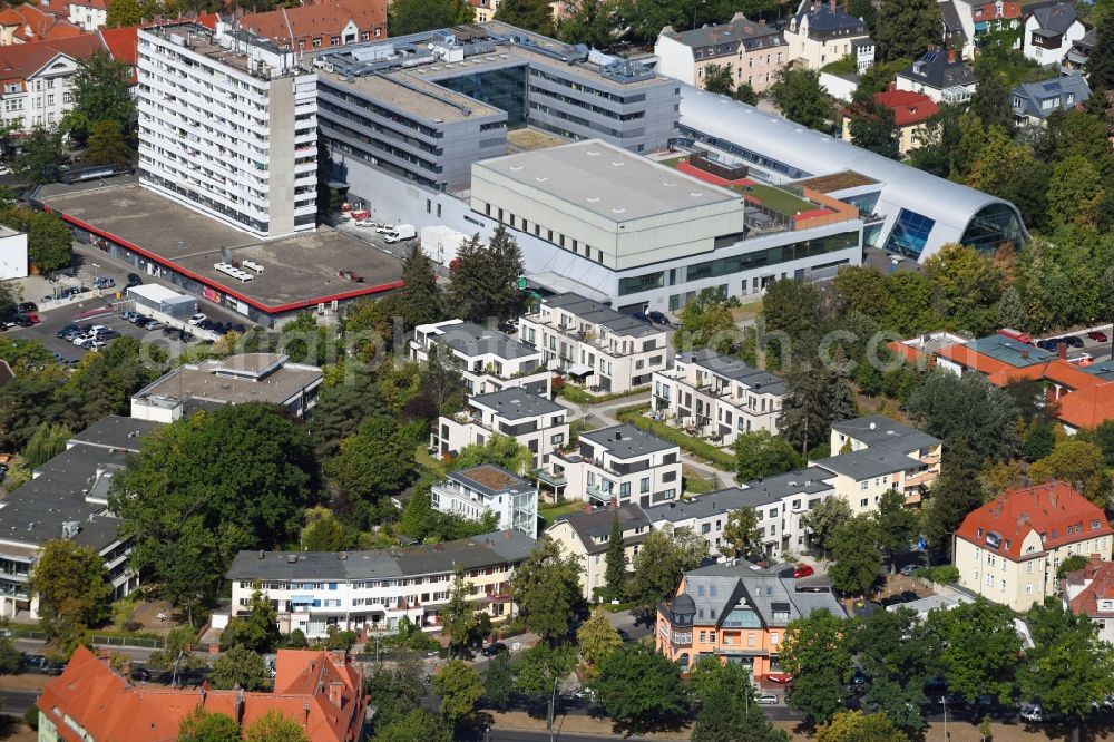 Berlin from above - Residential area of the multi-family house settlement on Charlottenburger Strasse in the district Zehlendorf in Berlin, Germany