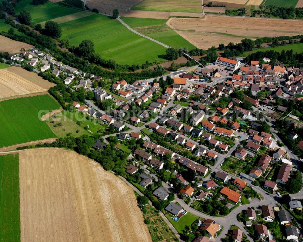 Aerial photograph Cleversulzbach - Residential area of the multi-family house settlement in Cleversulzbach in the state Baden-Wuerttemberg, Germany