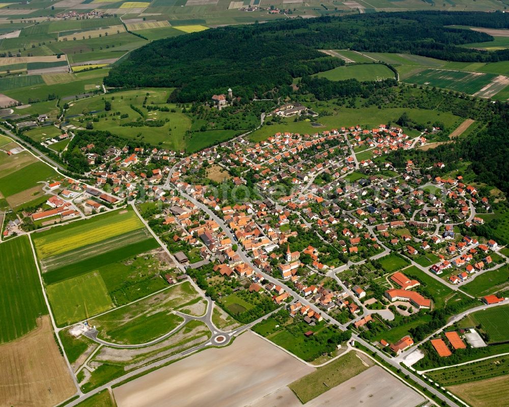 Aerial image Colmberg - Residential area of the multi-family house settlement in Colmberg in the state Bavaria, Germany