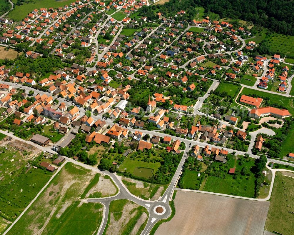 Aerial photograph Colmberg - Residential area of the multi-family house settlement in Colmberg in the state Bavaria, Germany