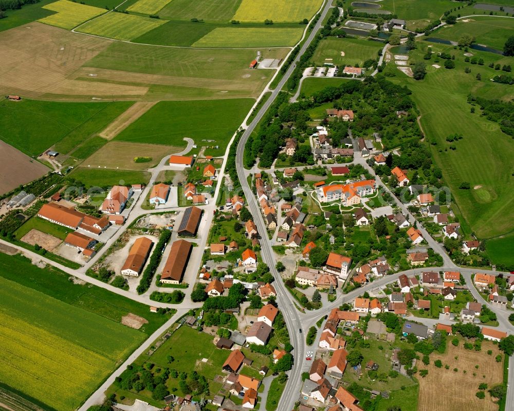 Colmberg from above - Residential area of the multi-family house settlement in Colmberg in the state Bavaria, Germany