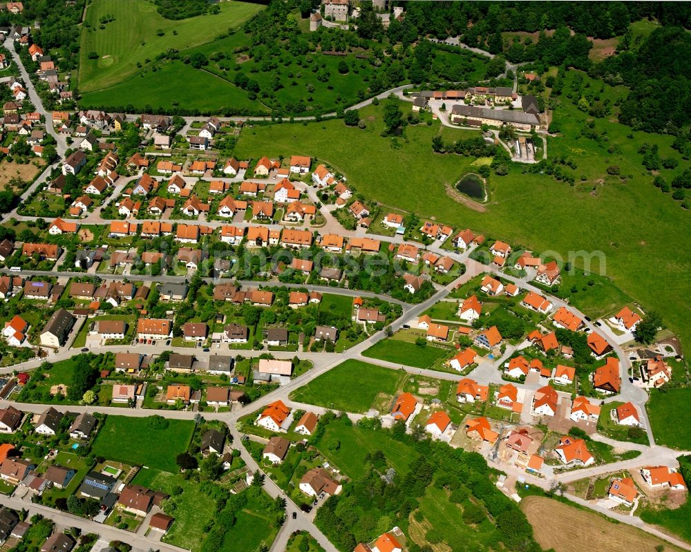 Colmberg from the bird's eye view: Residential area of the multi-family house settlement in Colmberg in the state Bavaria, Germany