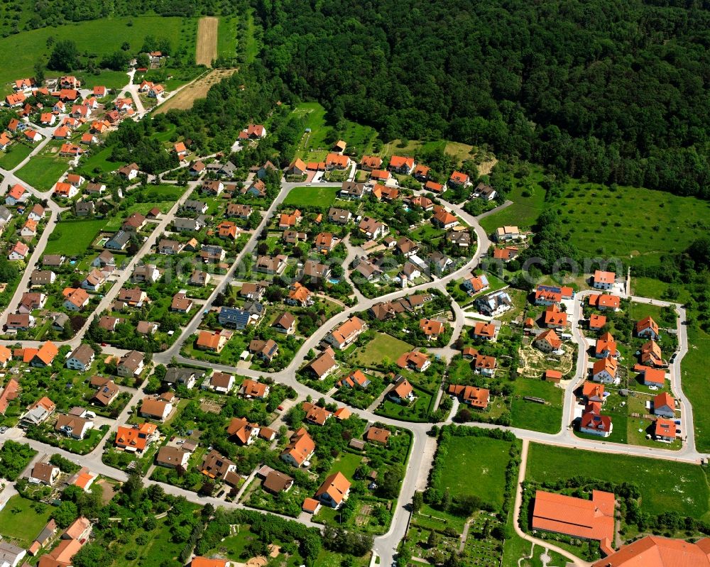 Aerial image Colmberg - Residential area of the multi-family house settlement in Colmberg in the state Bavaria, Germany