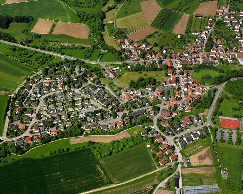 Aerial photograph Cottenweiler - Residential area of the multi-family house settlement in Cottenweiler in the state Baden-Wuerttemberg, Germany