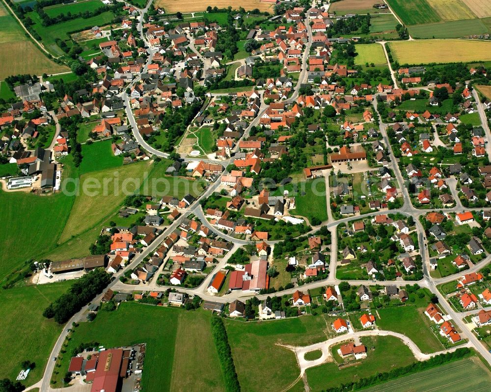 Dambach from the bird's eye view: Residential area of the multi-family house settlement in Dambach in the state Bavaria, Germany