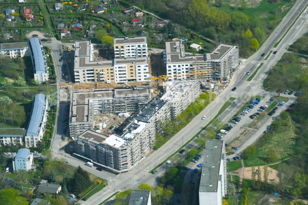 Berlin from above - Residential area of a multi-family house settlement campany degewo AG on Joachim-Ringelnatz-Strasse - Hans-Fallada-Strasse - Cecilienstrasse in the district Biesdorf in Berlin