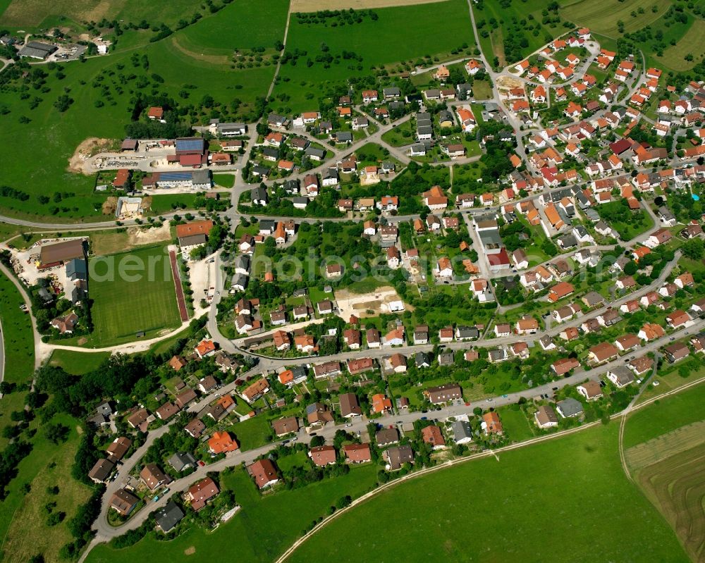 Deggingen from the bird's eye view: Residential area of the multi-family house settlement in Deggingen in the state Baden-Wuerttemberg, Germany