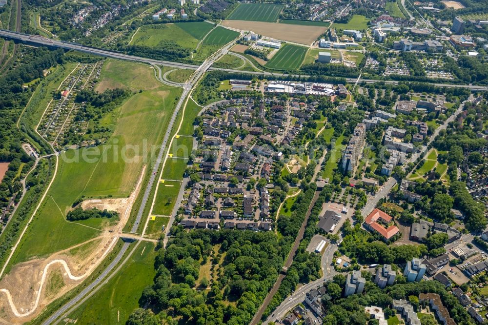 Aerial image Dortmund - Residential area of a block of flats settlement in the Dorstfelder avenue in Dortmund in the federal state North Rhine-Westphalia