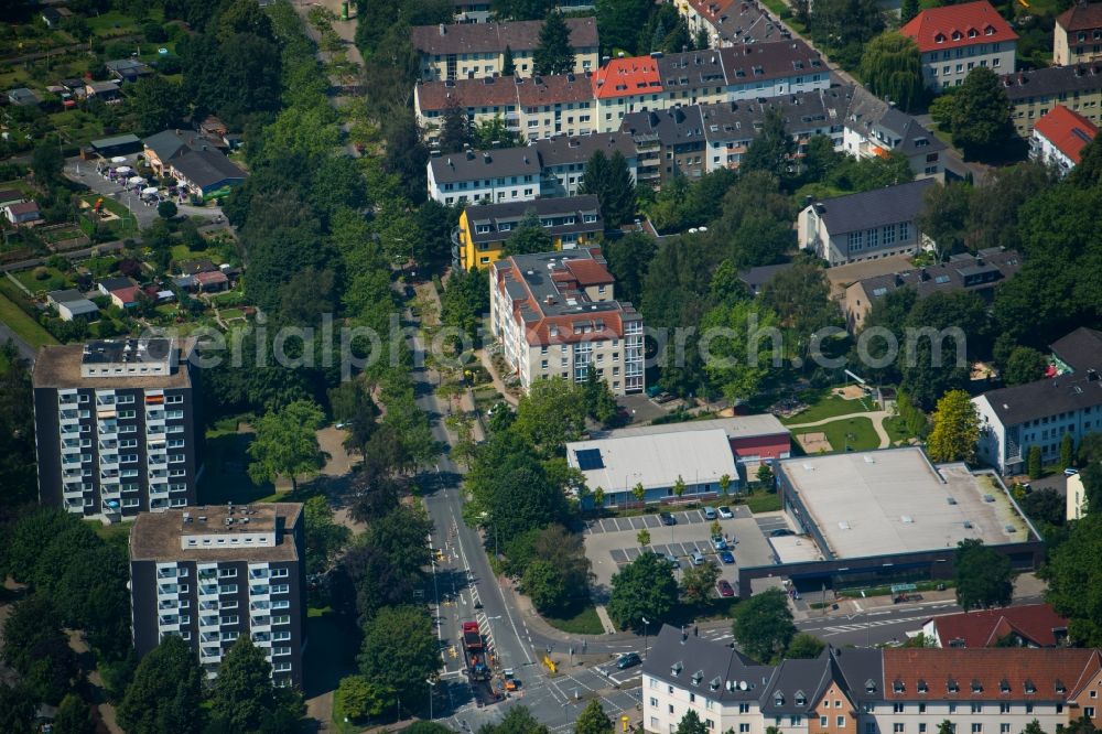 Aerial image Dortmund - Residential area of a multi-family house settlement Nortkirchenstrasse in Dortmund in the state North Rhine-Westphalia