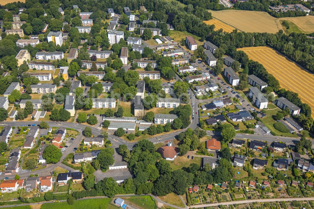 Aerial photograph Dortmund - Residential area of the multi-family house settlement on street Gevelsbergstrasse in Dortmund at Ruhrgebiet in the state North Rhine-Westphalia, Germany