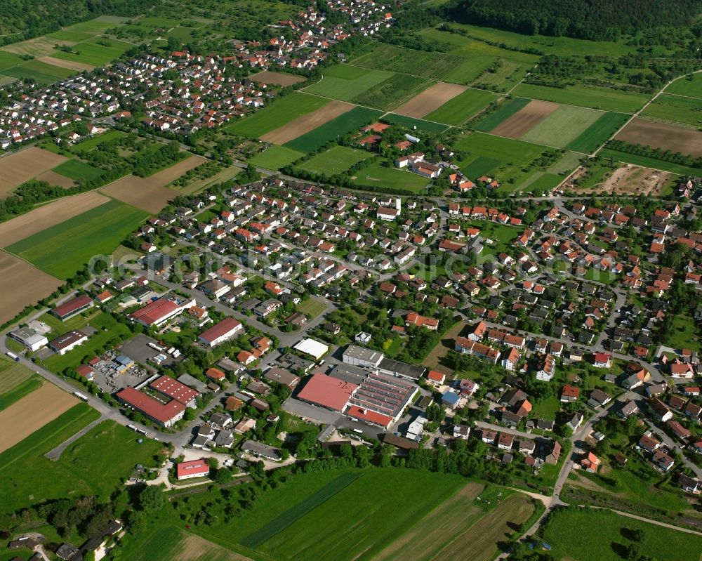 Aerial photograph Dürnau - Residential area of the multi-family house settlement in Dürnau in the state Baden-Wuerttemberg, Germany