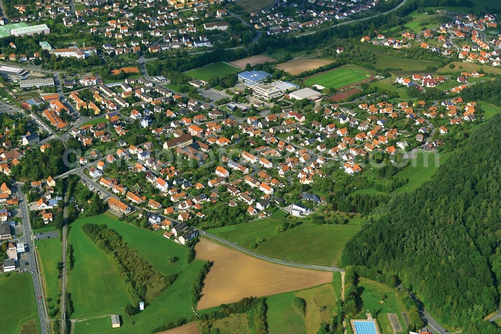 Ebern from the bird's eye view: Residential area of a multi-family house settlement Gleusdorfer Strasse in Ebern in the district Hassberge in the state Bavaria