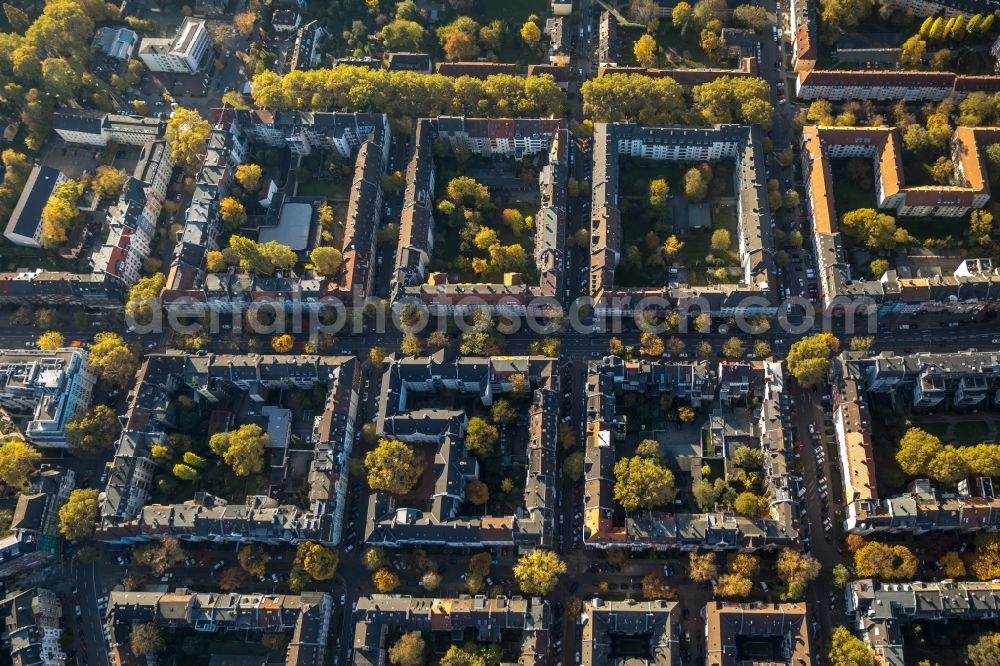 Dortmund from above - Residential area of the multi-family house settlement along the Arneckestrasse in Dortmund at Ruhrgebiet in the state North Rhine-Westphalia, Germany