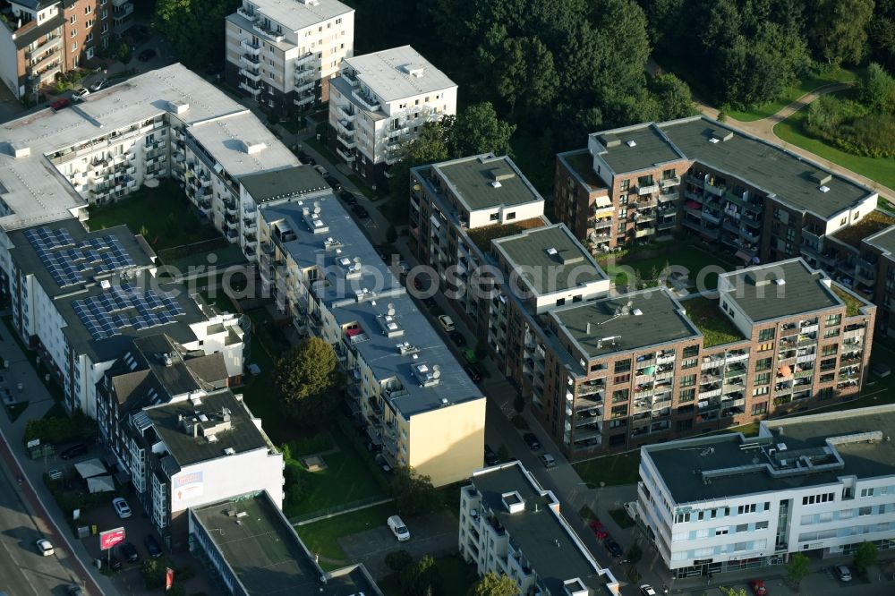 Aerial photograph Hamburg - Residential area of a multi-family house settlement along the Jan Kuelper-Weg in Hamburg