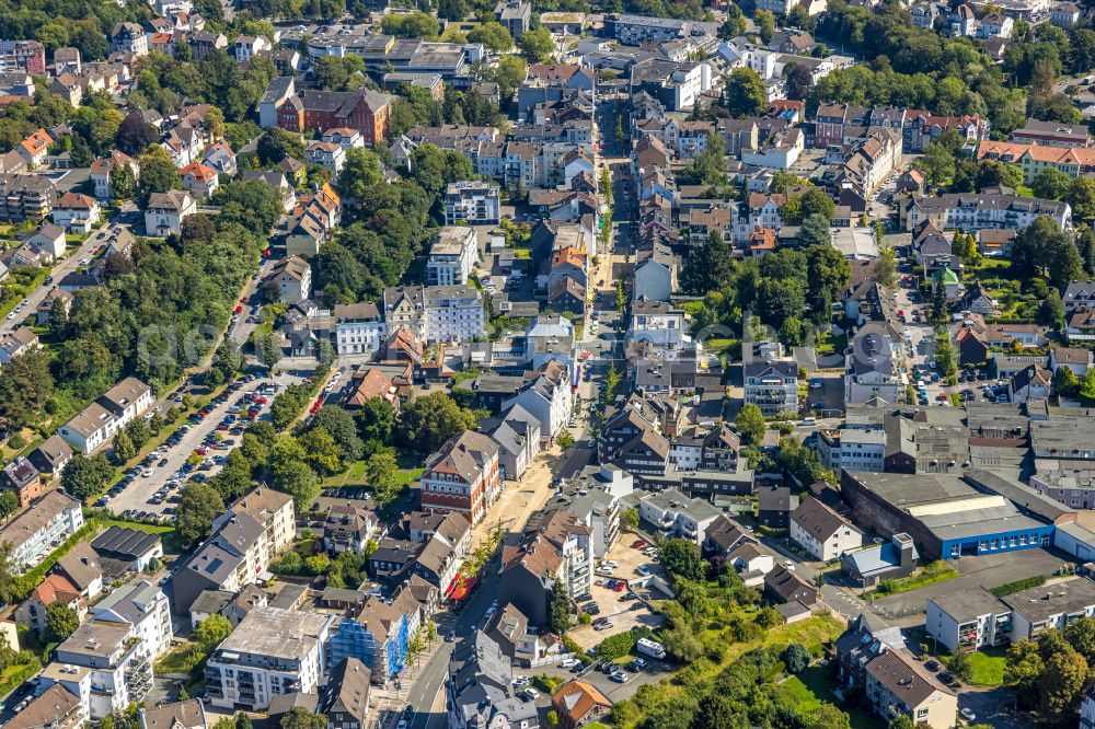 Aerial image Gevelsberg - Residential area of the multi-family house settlement along the Mittelstrasse in the district Heck in Gevelsberg in the state North Rhine-Westphalia, Germany