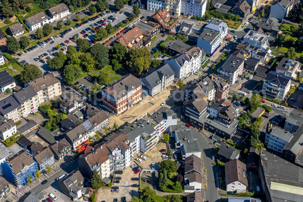 Gevelsberg from above - Residential area of the multi-family house settlement along the Mittelstrasse in the district Heck in Gevelsberg in the state North Rhine-Westphalia, Germany