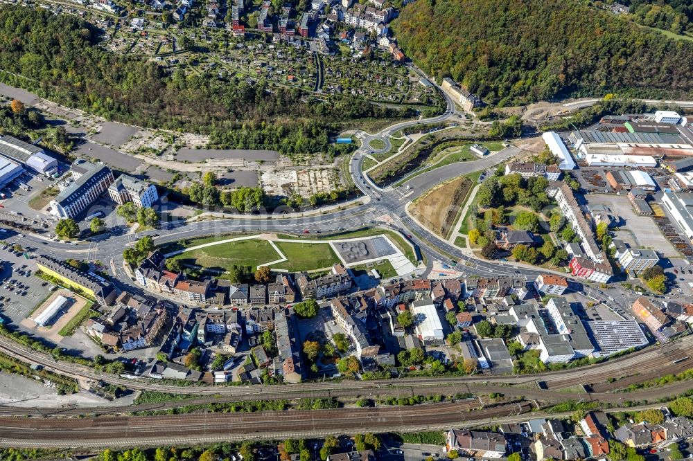 Aerial photograph Hagen - Residential area of the multi-family house settlement along the Wehringhauser Strasse in Hagen in the state North Rhine-Westphalia, Germany