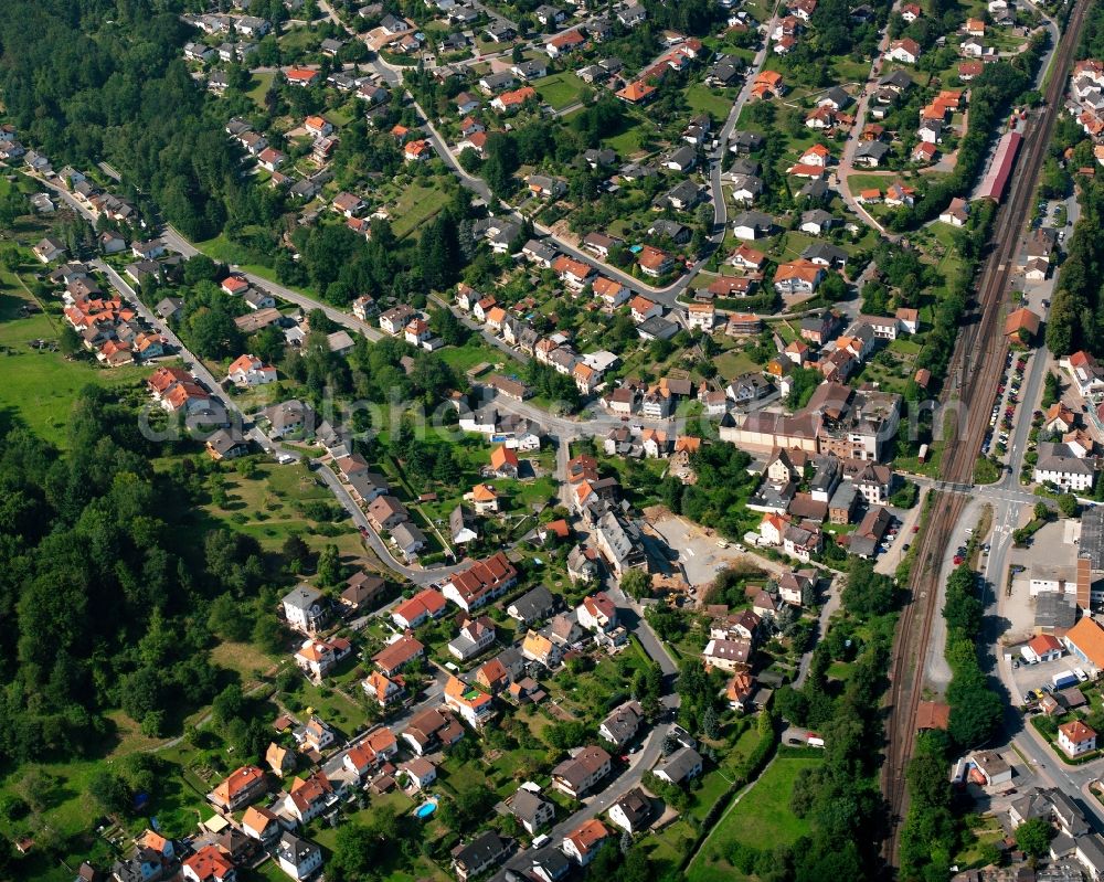 Aerial image Erbach - Residential area of the multi-family house settlement in Erbach Odenwaldkreis in the state Hesse, Germany