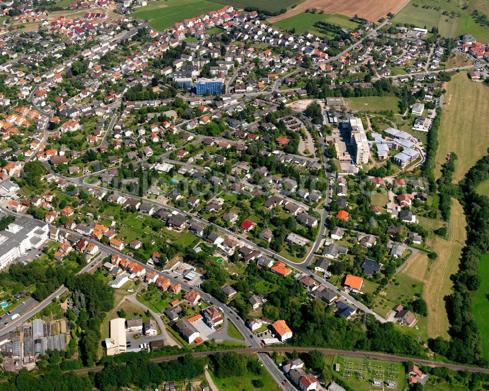 Aerial photograph Erbach - Residential area of the multi-family house settlement in Erbach Odenwaldkreis in the state Hesse, Germany