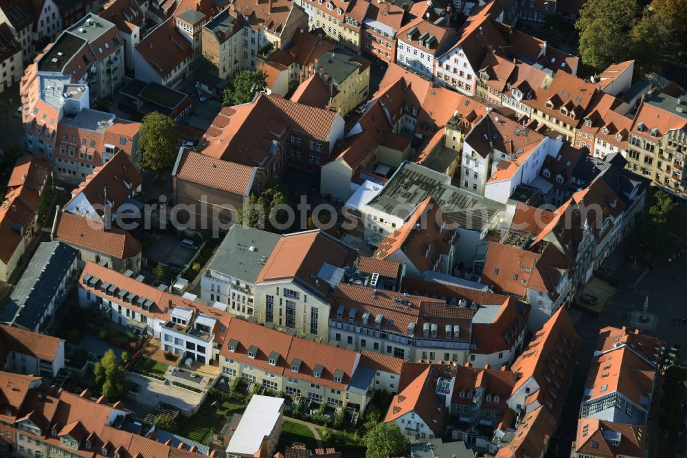 Erfurt from the bird's eye view: Residential area of a multi-family house settlement Rumplergasse in Erfurt in the state Thuringia