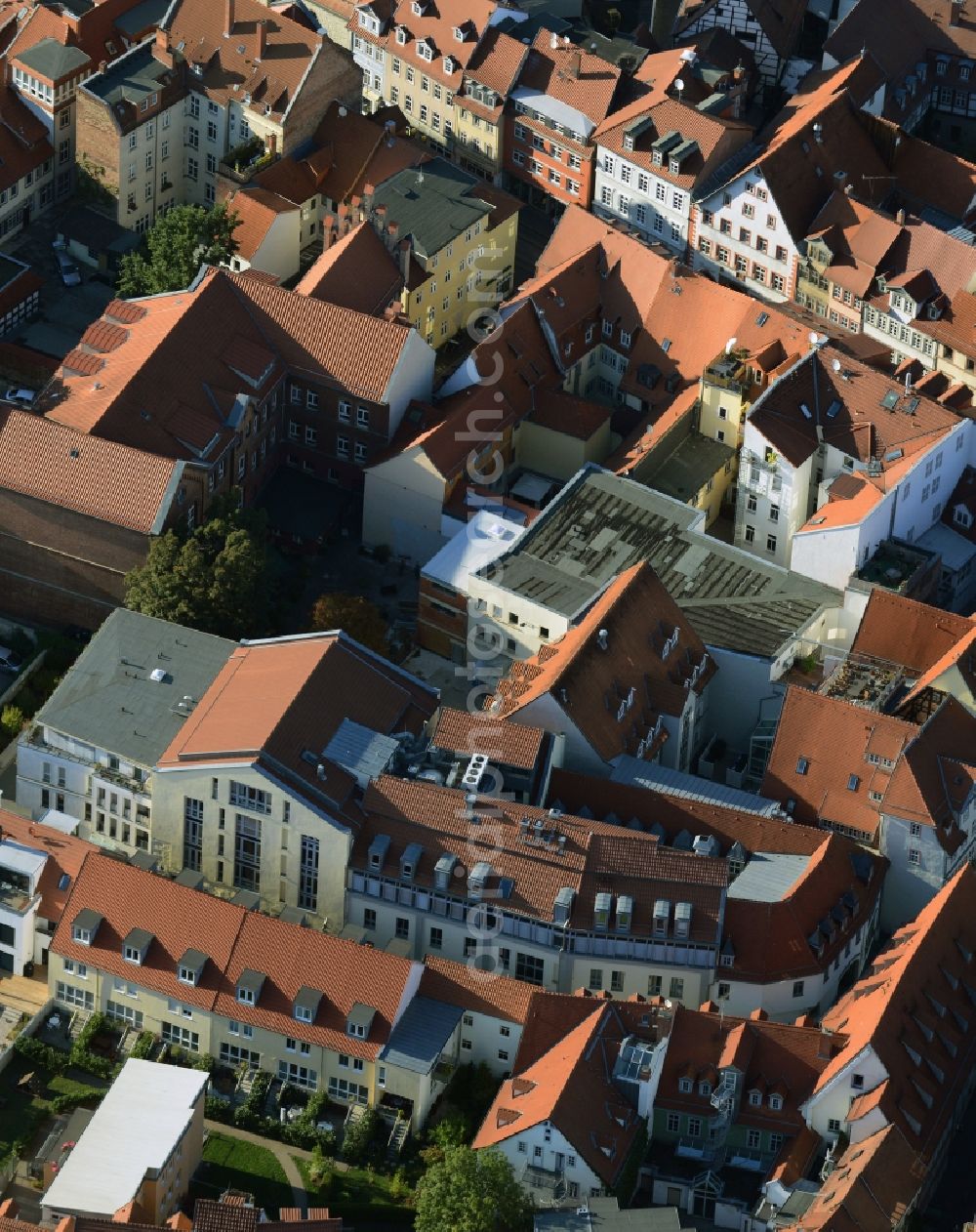 Aerial image Erfurt - Residential area of a multi-family house settlement Rumplergasse in Erfurt in the state Thuringia