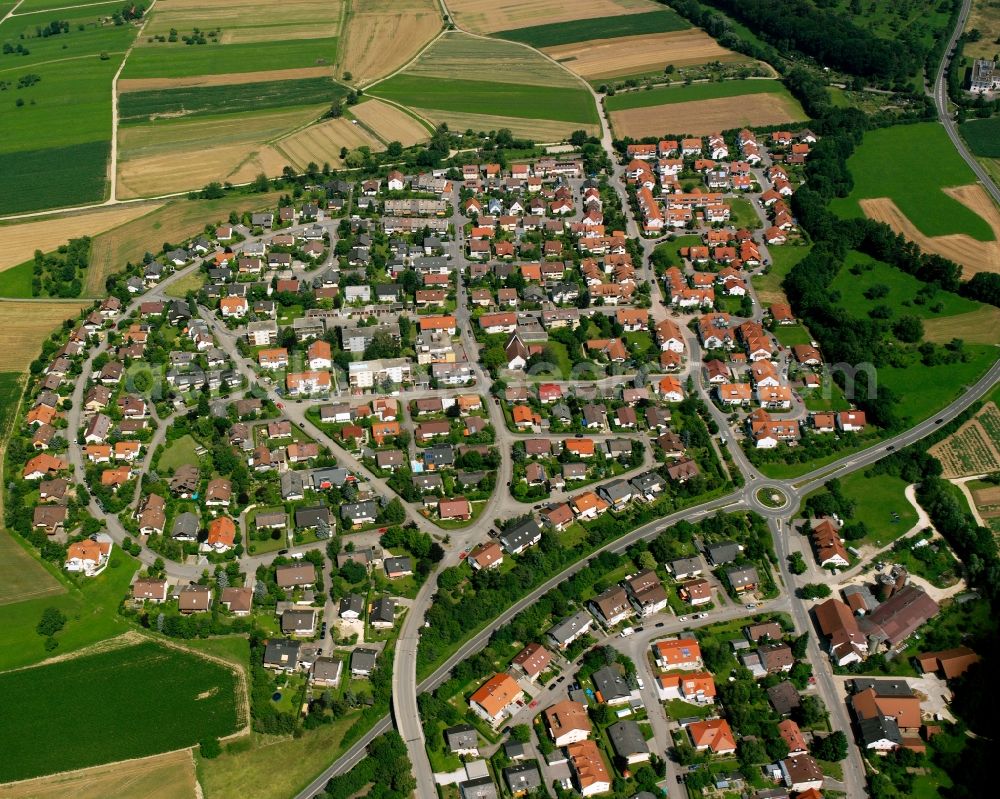 Aerial image Eschenbach - Residential area of the multi-family house settlement in Eschenbach in the state Baden-Wuerttemberg, Germany