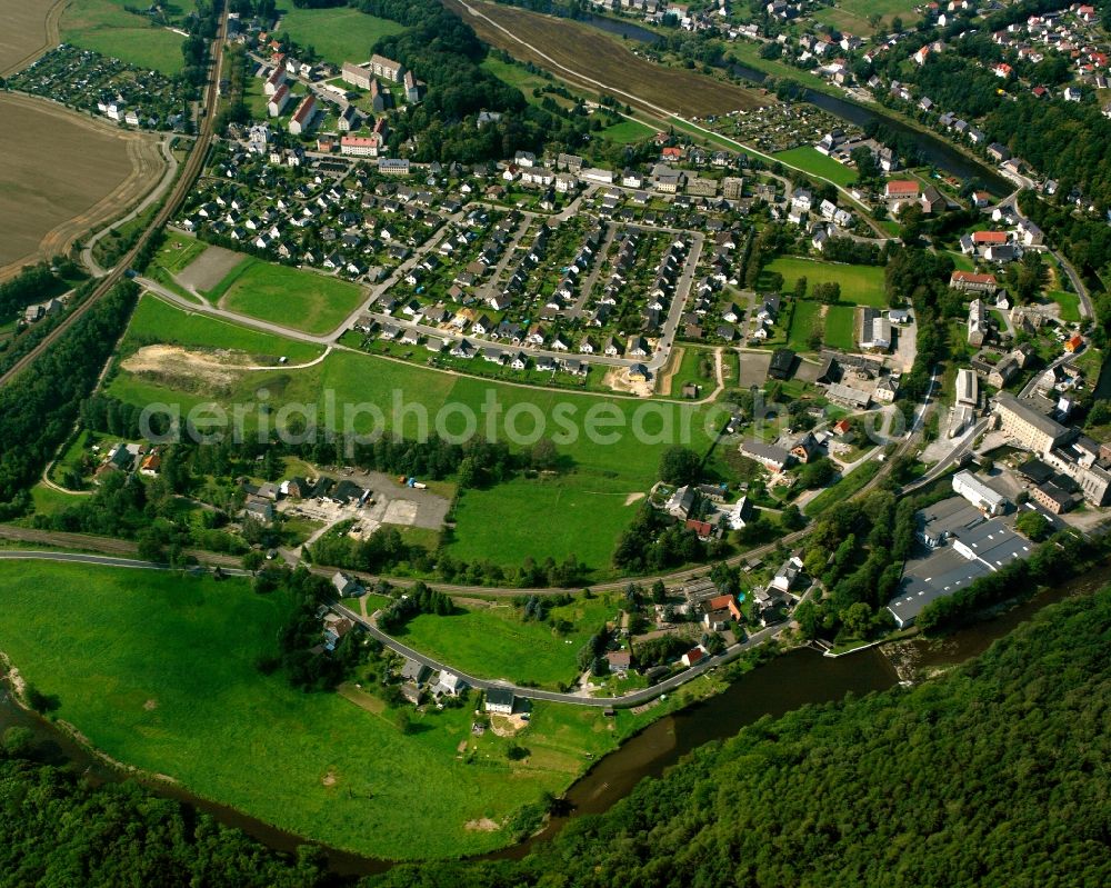 Aerial photograph Falkenau - Residential area of the multi-family house settlement in Falkenau in the state Saxony, Germany