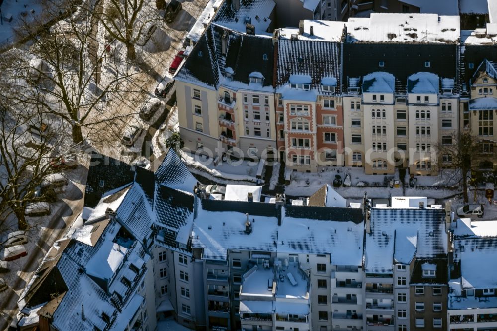 Dortmund from the bird's eye view: Residential area of the multi-family house settlement on Faecherstrasse - Hollestrasse in the district Westpark in Dortmund at Ruhrgebiet in the state North Rhine-Westphalia, Germany