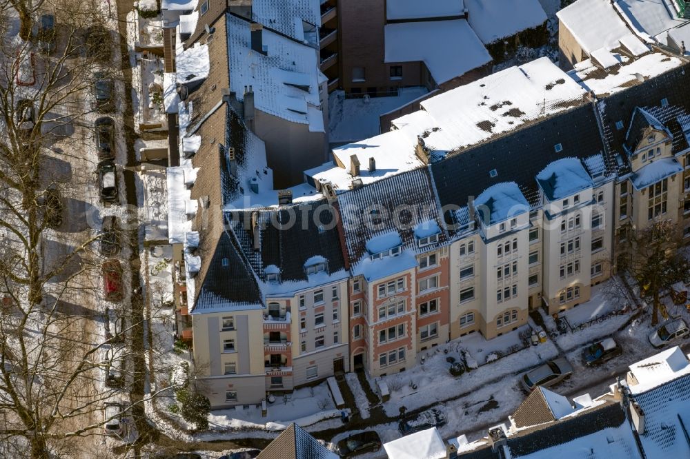 Aerial image Dortmund - Residential area of the multi-family house settlement on Faecherstrasse - Hollestrasse in the district Westpark in Dortmund at Ruhrgebiet in the state North Rhine-Westphalia, Germany