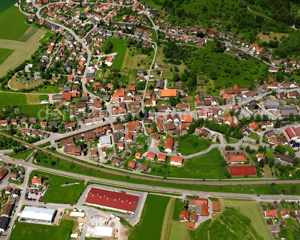 Aerial photograph Fornsbach - Residential area of the multi-family house settlement in Fornsbach in the state Baden-Wuerttemberg, Germany